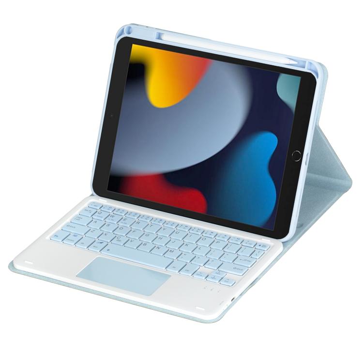 For iPad 10.2 2021 / 2019 / iPad Air 3 360-degree Rotation Bluetooth Keyboard Leather Tablet Case with Touchpad