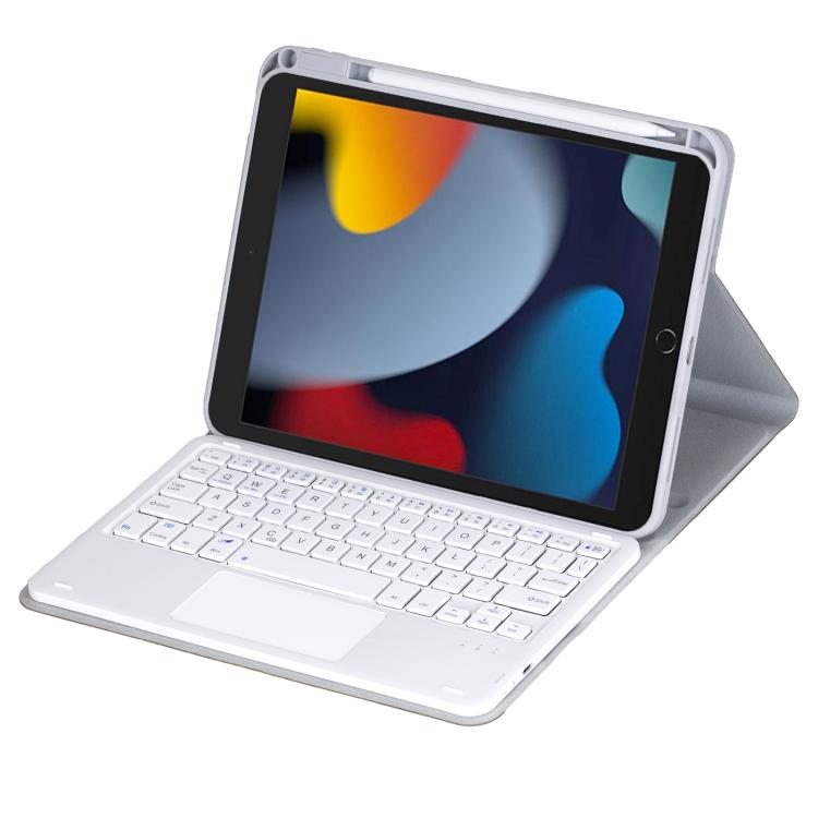 For iPad 10.2 2021 / 2019 / iPad Air 3 360-degree Rotation Bluetooth Keyboard Leather Tablet Case with Touchpad