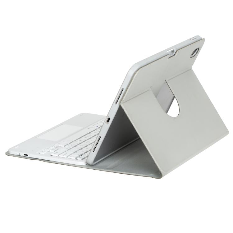 For iPad 10.2 2021 / 2019 / iPad Air 3 360-degree Rotation Bluetooth Keyboard Leather Tablet Case with Touchpad