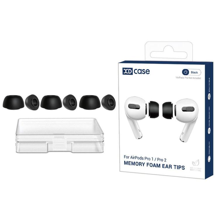 For AirPods Pro 1 / 2 XDcase 3 Pairs Replacement Memory Foam Ear Tips, L Size