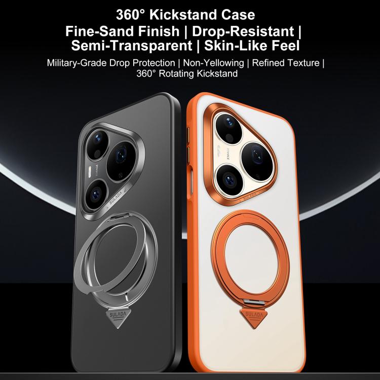 For Huawei Pura 90 Pro 5G SULADA 360 Degree Rotation Holder Frosted Magnetic Phone Case