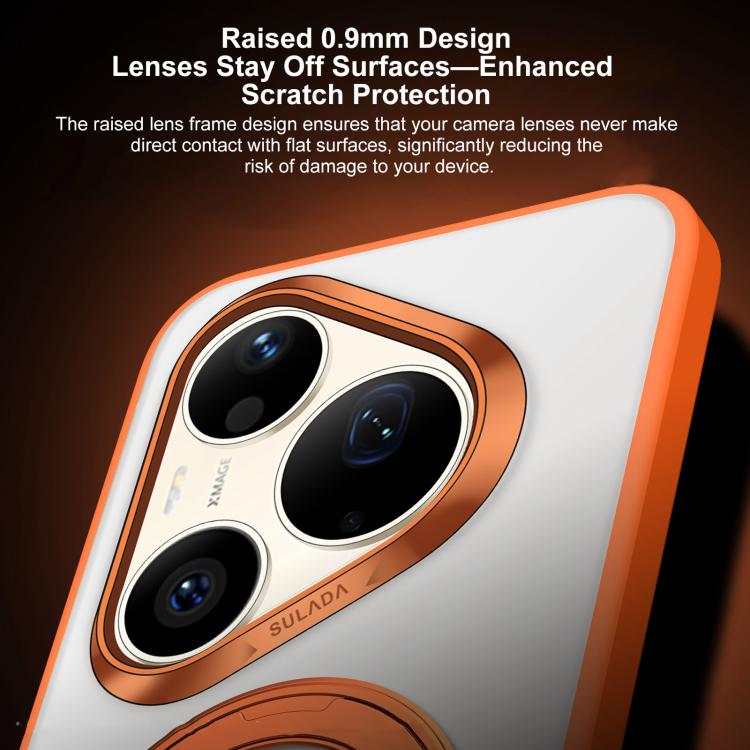 For Huawei Pura 90 Pro 5G SULADA 360 Degree Rotation Holder Frosted Magnetic Phone Case