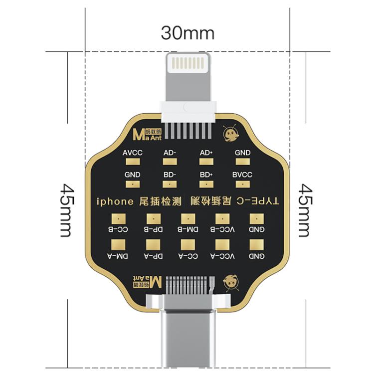MaAnt Non-Remove Phone Tail Plug Charging Fault Test Board for iPhone / Android