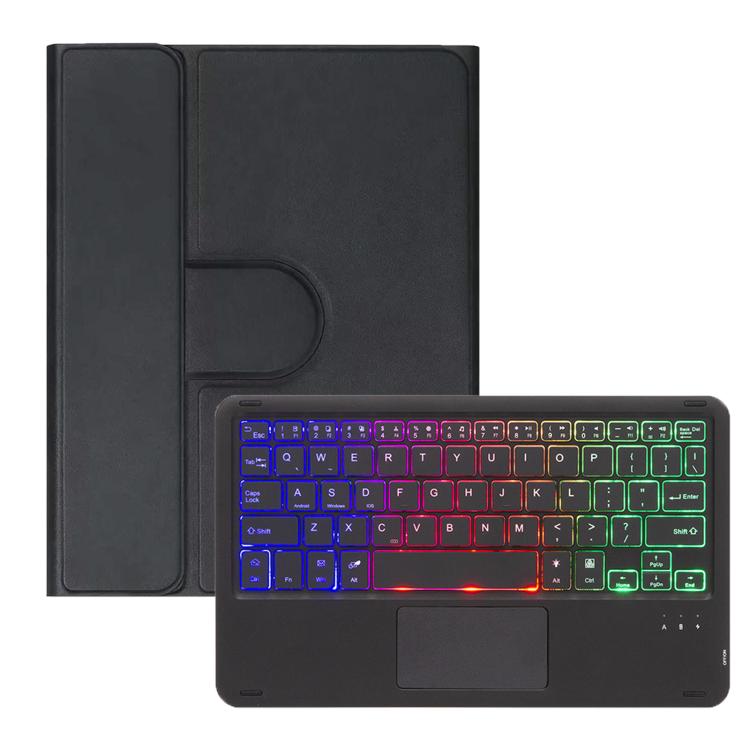 For iPad 2025 / 2022 360-degree Rotation Backlight Bluetooth Keyboard Leather Tablet Case with Touchpad