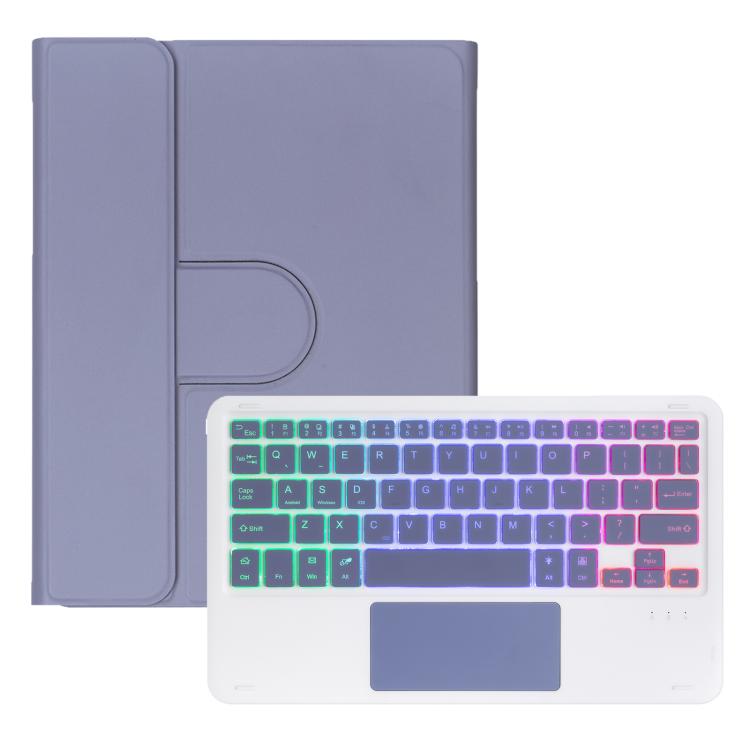 For iPad 2025 / 2022 360-degree Rotation Backlight Bluetooth Keyboard Leather Tablet Case with Touchpad