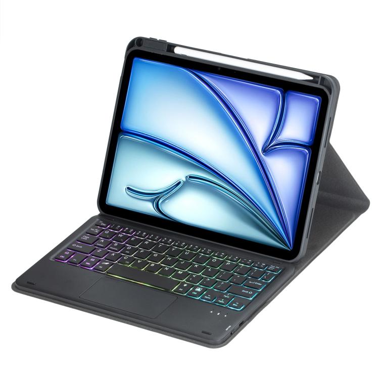 For iPad Air 11 2025 / iPad Pro 11 2022 360-degree Rotation Backlight Bluetooth Keyboard Leather Tablet Case with Touchpad