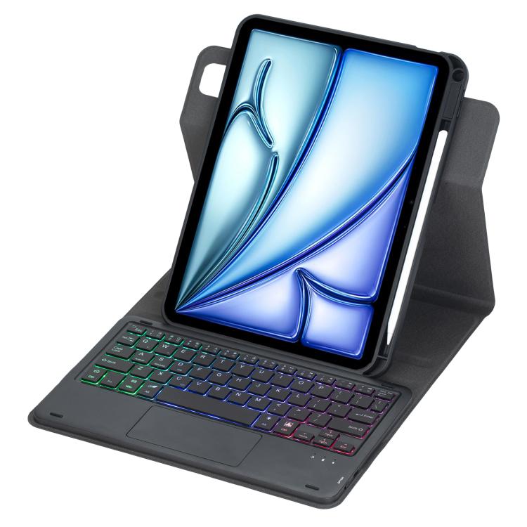 For iPad Air 11 2025 / iPad Pro 11 2022 360-degree Rotation Backlight Bluetooth Keyboard Leather Tablet Case with Touchpad