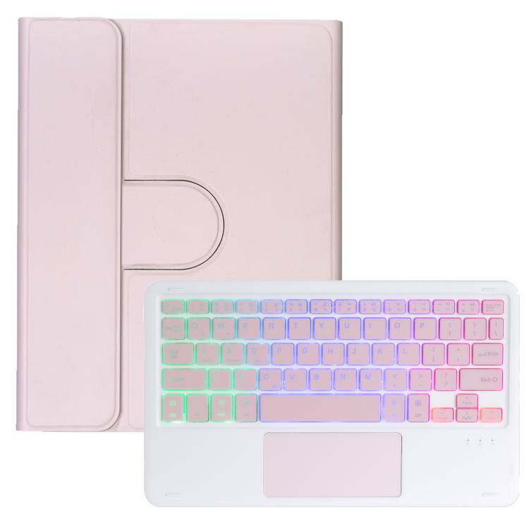 For iPad Air 11 2025 / iPad Pro 11 2022 360-degree Rotation Backlight Bluetooth Keyboard Leather Tablet Case with Touchpad