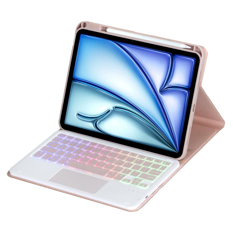 For iPad Air 11 2025 / iPad Pro 11 2022 360-degree Rotation Backlight Bluetooth Keyboard Leather Tablet Case with Touchpad