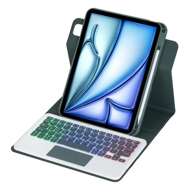 For iPad Air 11 2025 / iPad Pro 11 2022 360-degree Rotation Backlight Bluetooth Keyboard Leather Tablet Case with Touchpad
