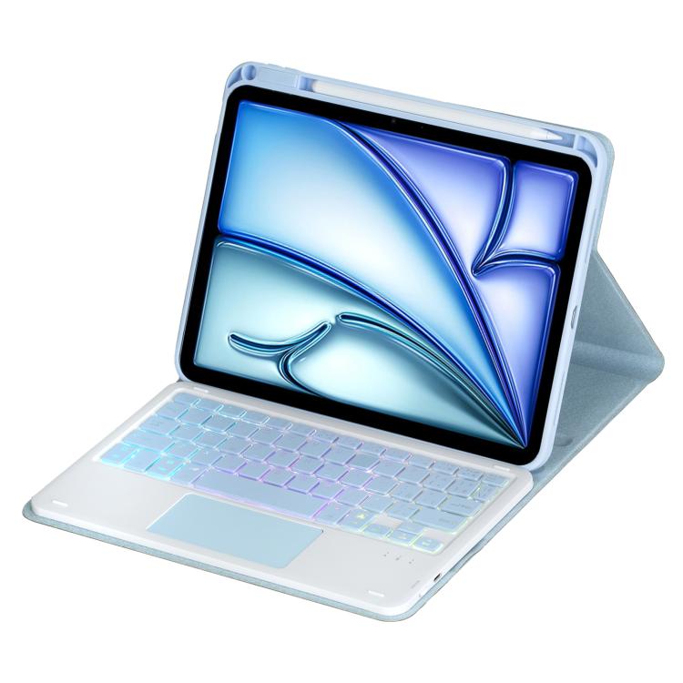 For iPad Air 11 2025 / iPad Pro 11 2022 360-degree Rotation Backlight Bluetooth Keyboard Leather Tablet Case with Touchpad