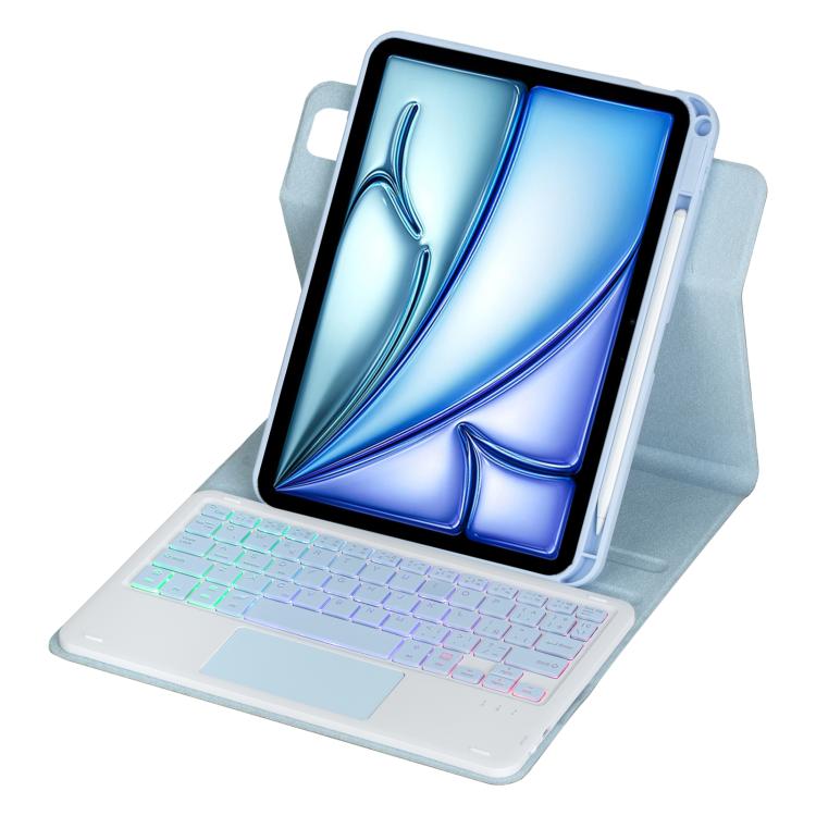 For iPad Air 11 2025 / iPad Pro 11 2022 360-degree Rotation Backlight Bluetooth Keyboard Leather Tablet Case with Touchpad