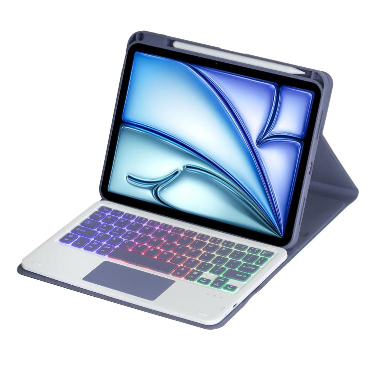 For iPad Air 11 2025 / iPad Pro 11 2022 360-degree Rotation Backlight Bluetooth Keyboard Leather Tablet Case with Touchpad