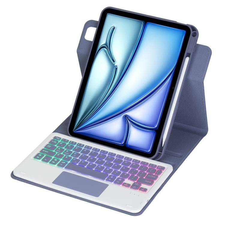 For iPad Air 11 2025 / iPad Pro 11 2022 360-degree Rotation Backlight Bluetooth Keyboard Leather Tablet Case with Touchpad