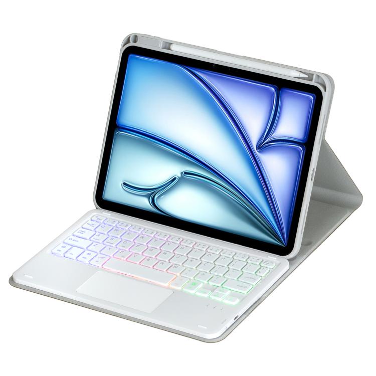 For iPad Air 11 2025 / iPad Pro 11 2022 360-degree Rotation Backlight Bluetooth Keyboard Leather Tablet Case with Touchpad