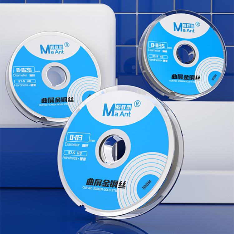 MaAnt 100m High Hardness Curved Screen Cutting Diamond Wire, Diameter:0.03mm