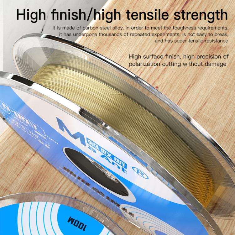 MaAnt 100m High Hardness Curved Screen Cutting Diamond Wire, Diameter:0.03mm