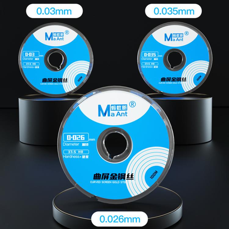 MaAnt 100m High Hardness Curved Screen Cutting Diamond Wire, Diameter:0.03mm