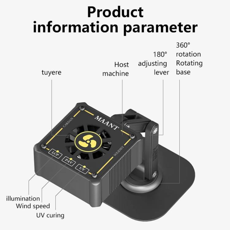 MaAnt M066 3W Multi-function Rechargeable UV Curing Cooling Fan