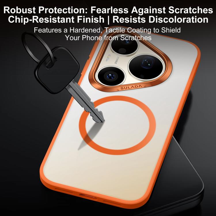 For Huawei Pura 90 Pro 5G SULADA Light Sand MagSafe Magnetic PC Hybrid TPU Phone Case
