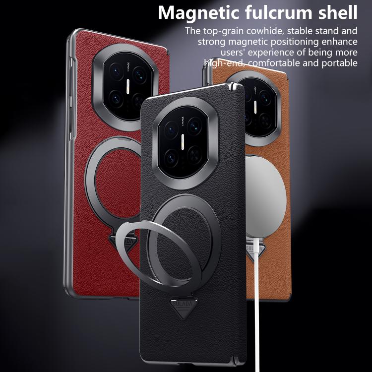 For Huawei Mate X7 SULADA Top Grain Leather MagSafe Magnetic Holder Phone Case