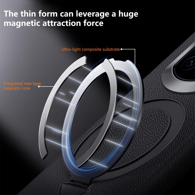 For Huawei Mate X7 SULADA Top Grain Leather MagSafe Magnetic Holder Phone Case