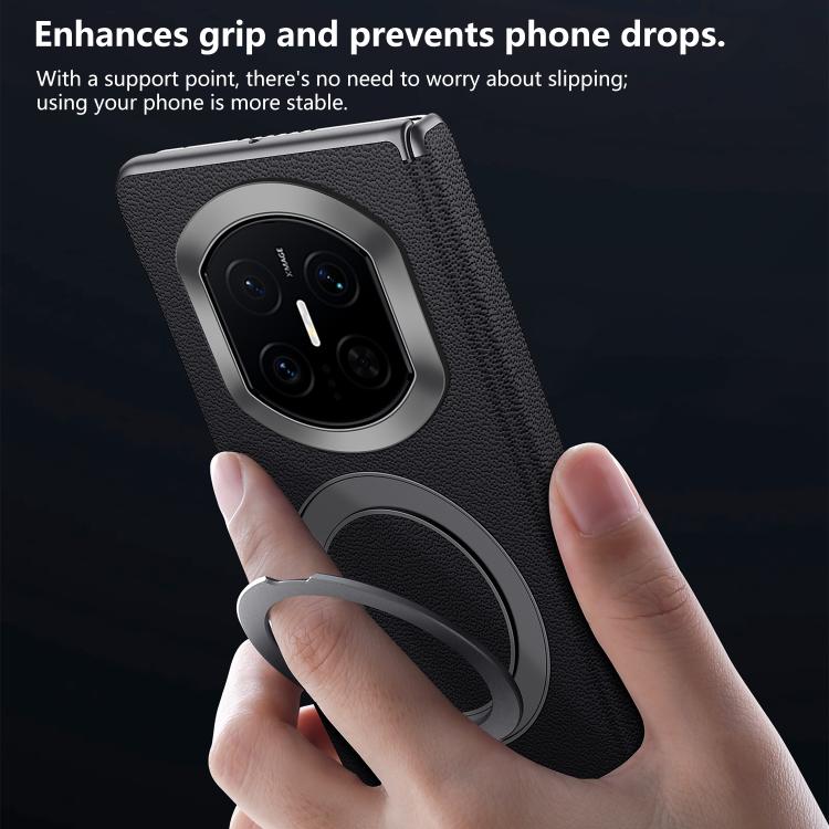 For Huawei Mate X7 SULADA Top Grain Leather MagSafe Magnetic Holder Phone Case