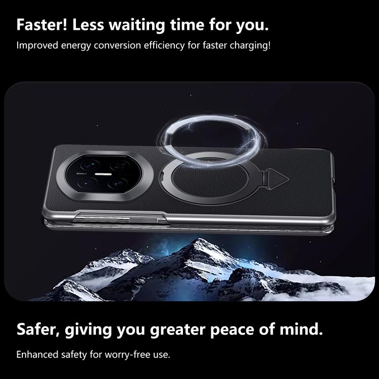 For Huawei Mate X7 SULADA Top Grain Leather MagSafe Magnetic Holder Phone Case