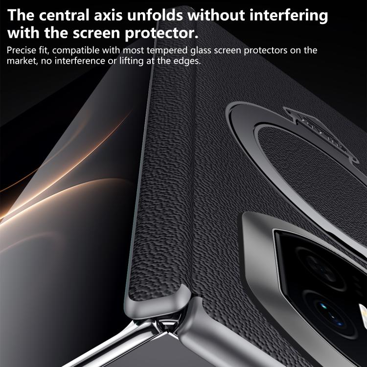 For Huawei Mate X7 SULADA Top Grain Leather MagSafe Magnetic Holder Phone Case