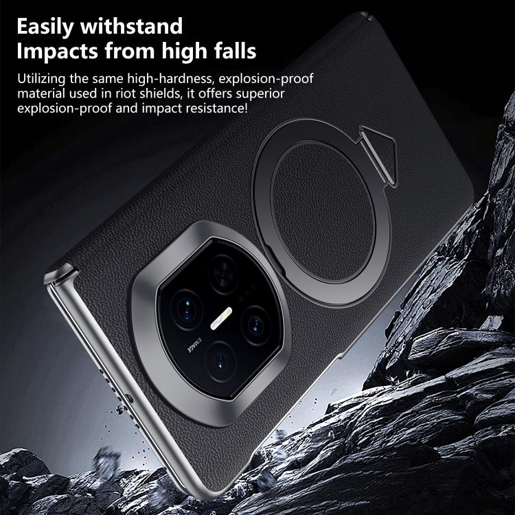 For Huawei Mate X7 SULADA Top Grain Leather MagSafe Magnetic Holder Phone Case