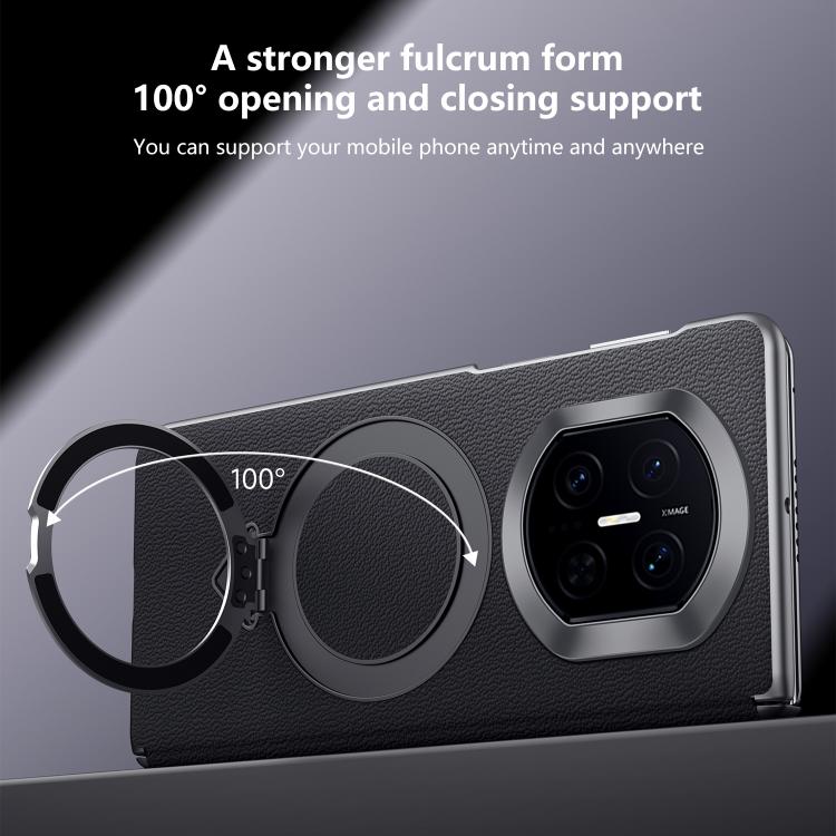 For Huawei Mate X7 SULADA Top Grain Leather MagSafe Magnetic Holder Phone Case