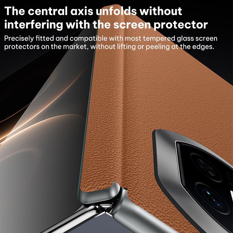 For Huawei Mate X7 SULADA Frameless Top Layer Cowhide Leather Hybrid PC Phone Case
