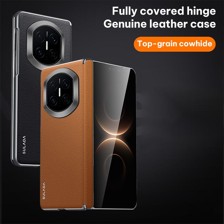 For Huawei Mate X7 SULADA Frameless Top Layer Cowhide Leather Hybrid PC Phone Case