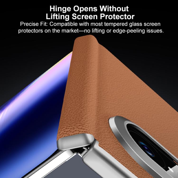 For Huawei Pura X Max SULADA Frameless Top Layer Cowhide Leather Hybrid PC Phone Case