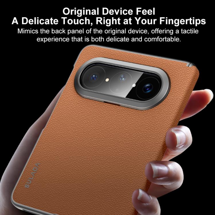 For Huawei Pura X Max SULADA Frameless Top Layer Cowhide Leather Hybrid PC Phone Case