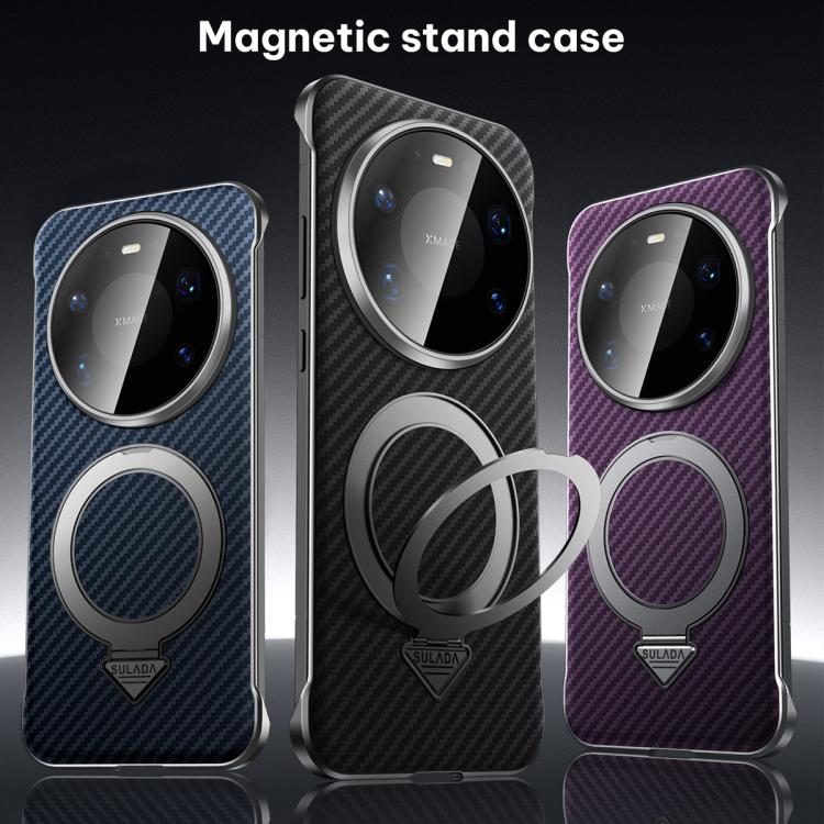 For Huawei Mate 80 Pro Max SULADA Kevlar Texture MagSafe Magnetic Holder Phone Case