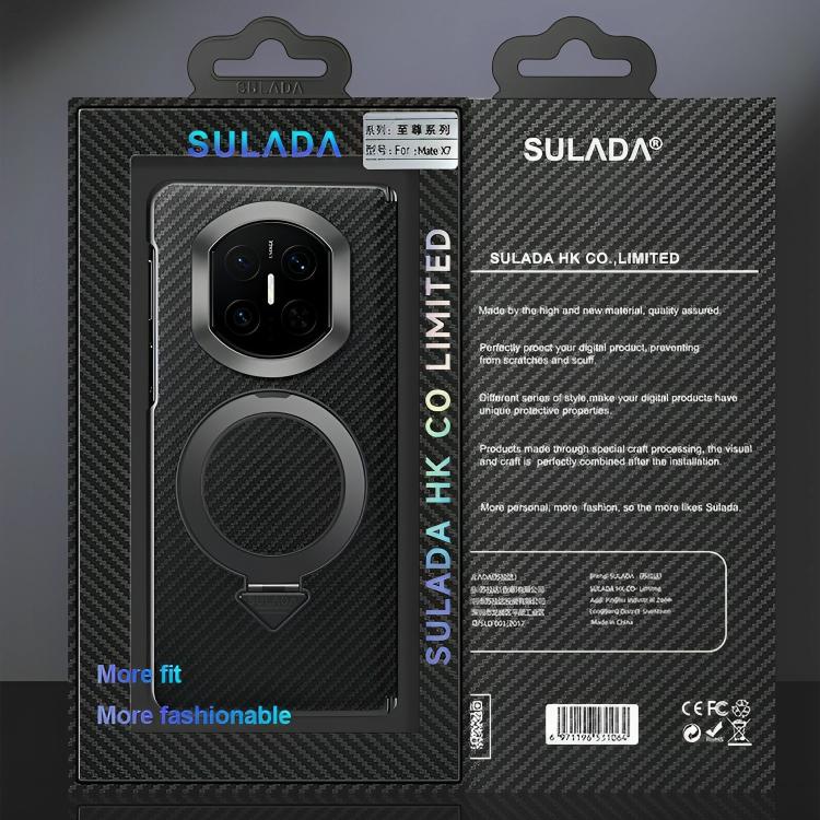 For Huawei Mate X7 SULADA Kevlar Texture MagSafe Magnetic Holder Phone Case