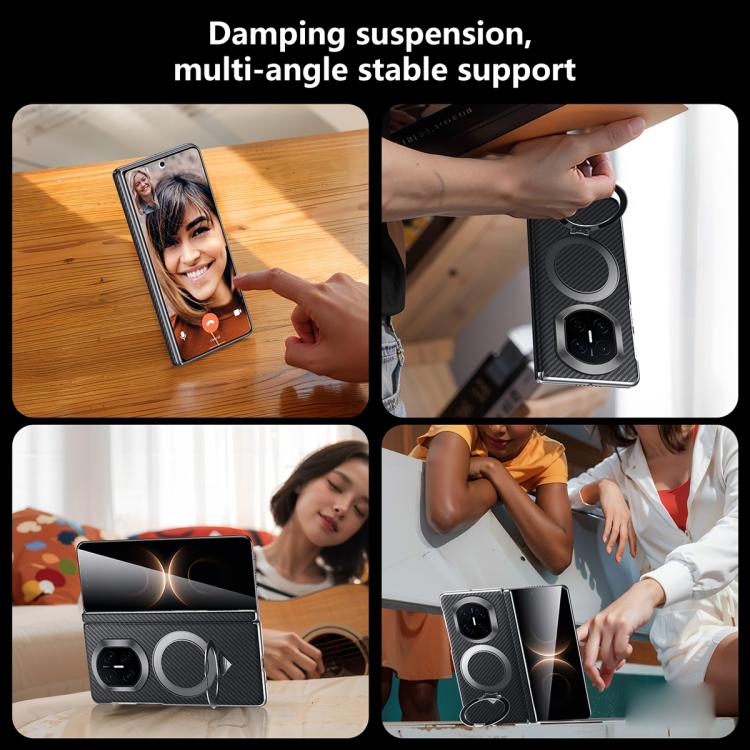 For Huawei Mate X7 SULADA Kevlar Texture MagSafe Magnetic Holder Phone Case