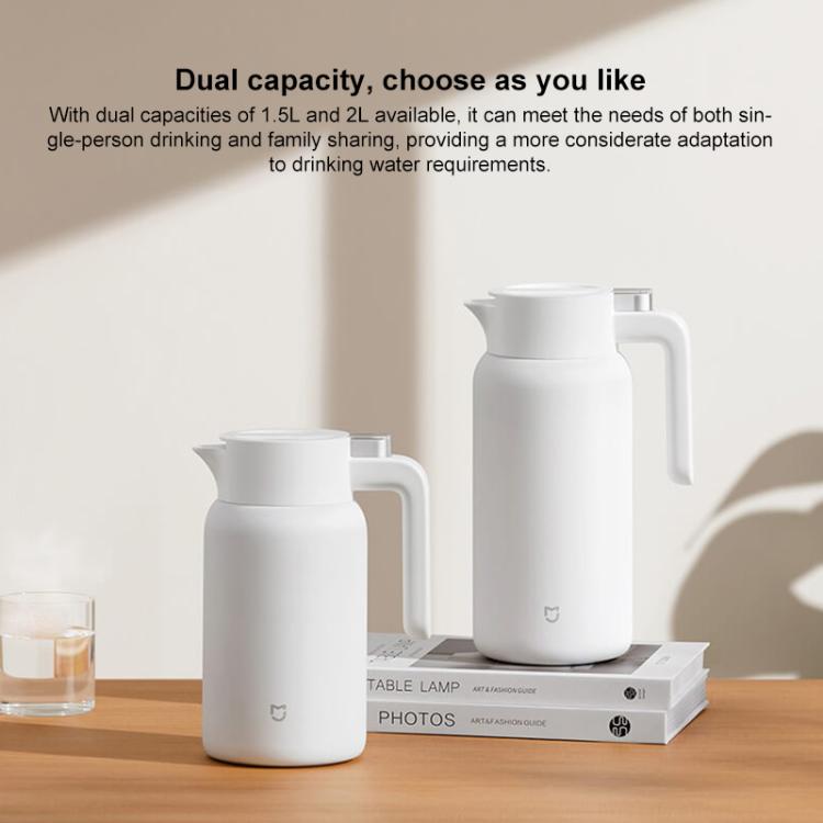 Xiaomi Mijia Stainless Steel Thermos Flask, Capacity:1.5L - White