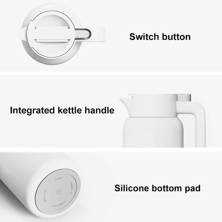 Xiaomi Mijia Stainless Steel Thermos Flask, Capacity:1.5L - White