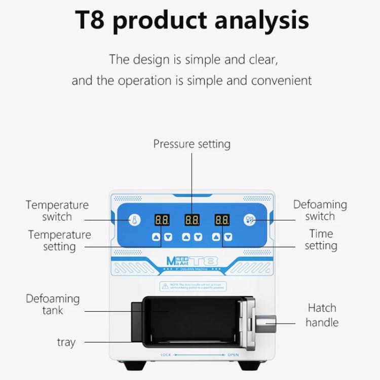 MaAnt T8 8 inch Screen Laminating & Defoaming Machine with Built-in Quiet Vacuum Pump, Plug:US Plug