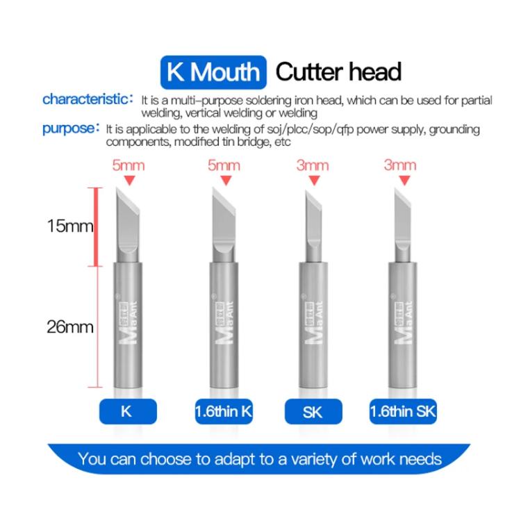MaAnt ANT936 Series Lead-free Environmental Protection Universal Soldering Iron Tips, Model:B