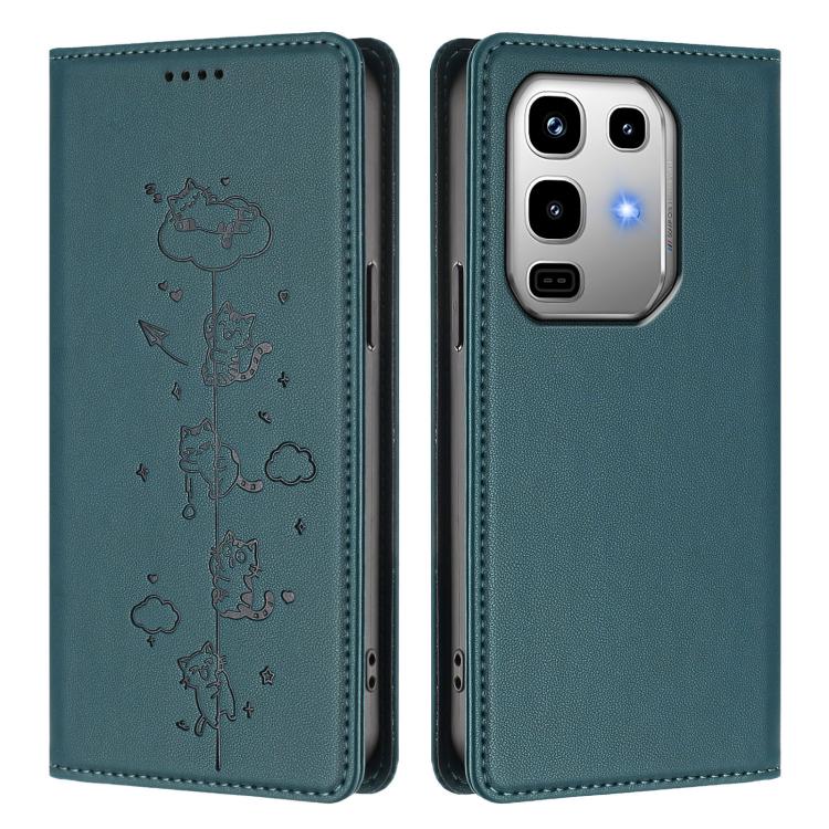 For Infinix Note 50 Pro 4G / Note 50 4G Cute Cats Embossed Magnetic RFID Vegan Leather Phone Case