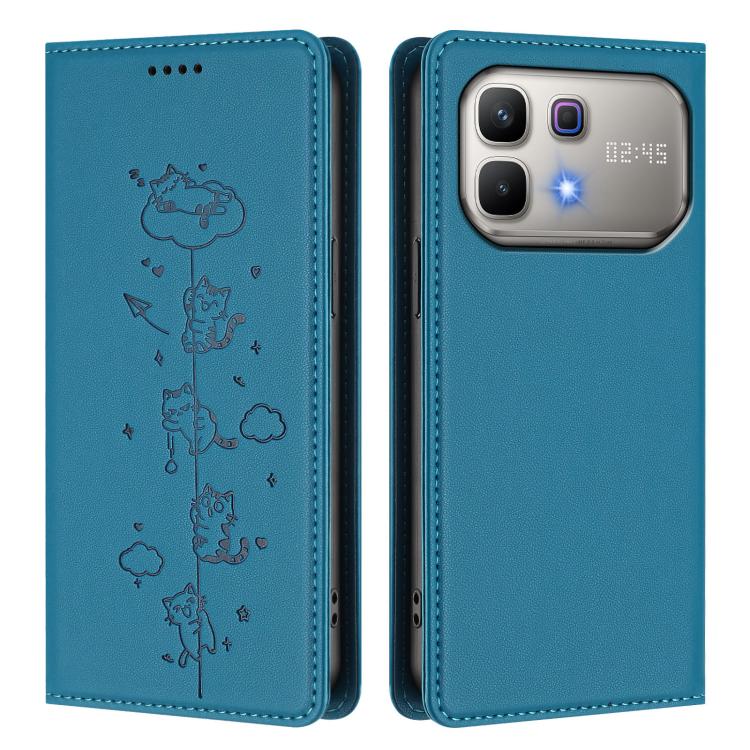 For Infinix Note 60 5G / Note 60 Pro 5G Cute Cats Embossed Magnetic RFID Vegan Leather Phone Case