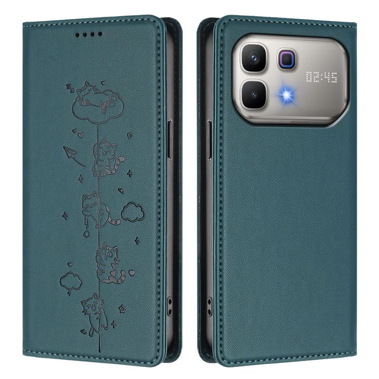 For Infinix Note 60 5G / Note 60 Pro 5G Cute Cats Embossed Magnetic RFID Vegan Leather Phone Case