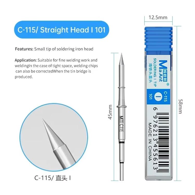 MaAnt C-115 Series Efficient Heat Conduction Lead-free Soldering Iron Tips for T210 / T26 Handles, Model:I 101