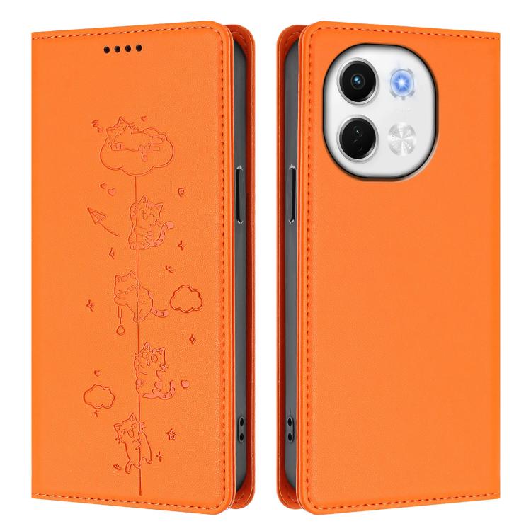 For Tecno Pova 6 Neo 5G / Spark 30 5G Cute Cats Embossed Magnetic RFID Vegan Leather Phone Case