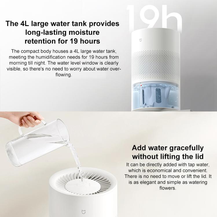 Xiaomi Mijia 4L No-Mist Humidifier 3, Specification:US Plug - White
