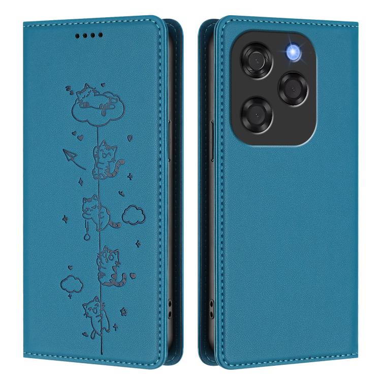 For Coolpad X100 Cute Cats Embossed Magnetic RFID Vegan Leather Phone Case