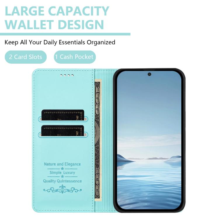 For Blackview A53 Cute Cats Embossed Magnetic RFID Vegan Leather Phone Case